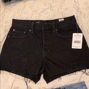 Free People black denim shorts size 26